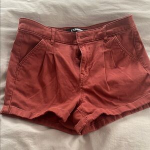 Express Red High Waist Shorts